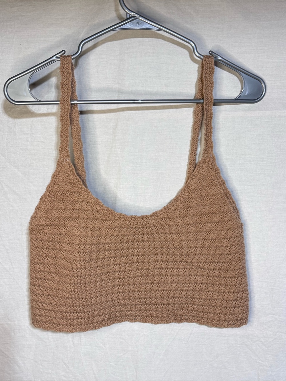 aerie Crocheted Crop Tank Top - Tan